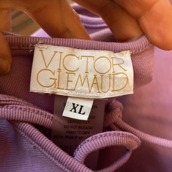 Victor Glemaud Strappy Cotton-Blend Knit Midi-Dress Lilac size XL - Picture 7 of 7